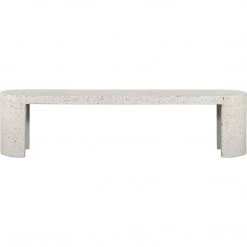 MOES DECO WHITE TERRAZZO OUTDOOR DINING BENCH