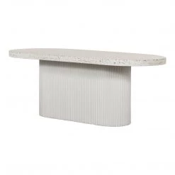 MOES DECO WHITE TERRAZZO OUTDOOR DINING TABLE
