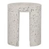 MOES DECO WHITE TERRAZZO OUTDOOR STOOL Accent + End Tables