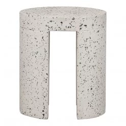 MOES DECO WHITE TERRAZZO OUTDOOR STOOL Accent + End Tables