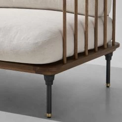 NUEVO Living Room DISTRIKT CREAM LINEN CHAISE SOFA