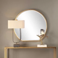 UTTERMOST ECLIPSE METALLIC GOLD ROUND MIRROR Mirrors