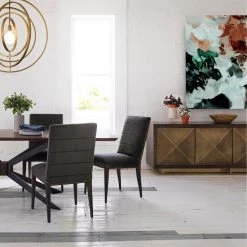 FOUR HANDS ENZO DARK WALNUT + BRASS CLAD SIDEBOARD Storage + Shelves + Media