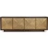 FOUR HANDS ENZO DARK WALNUT + BRASS CLAD SIDEBOARD Storage + Shelves + Media