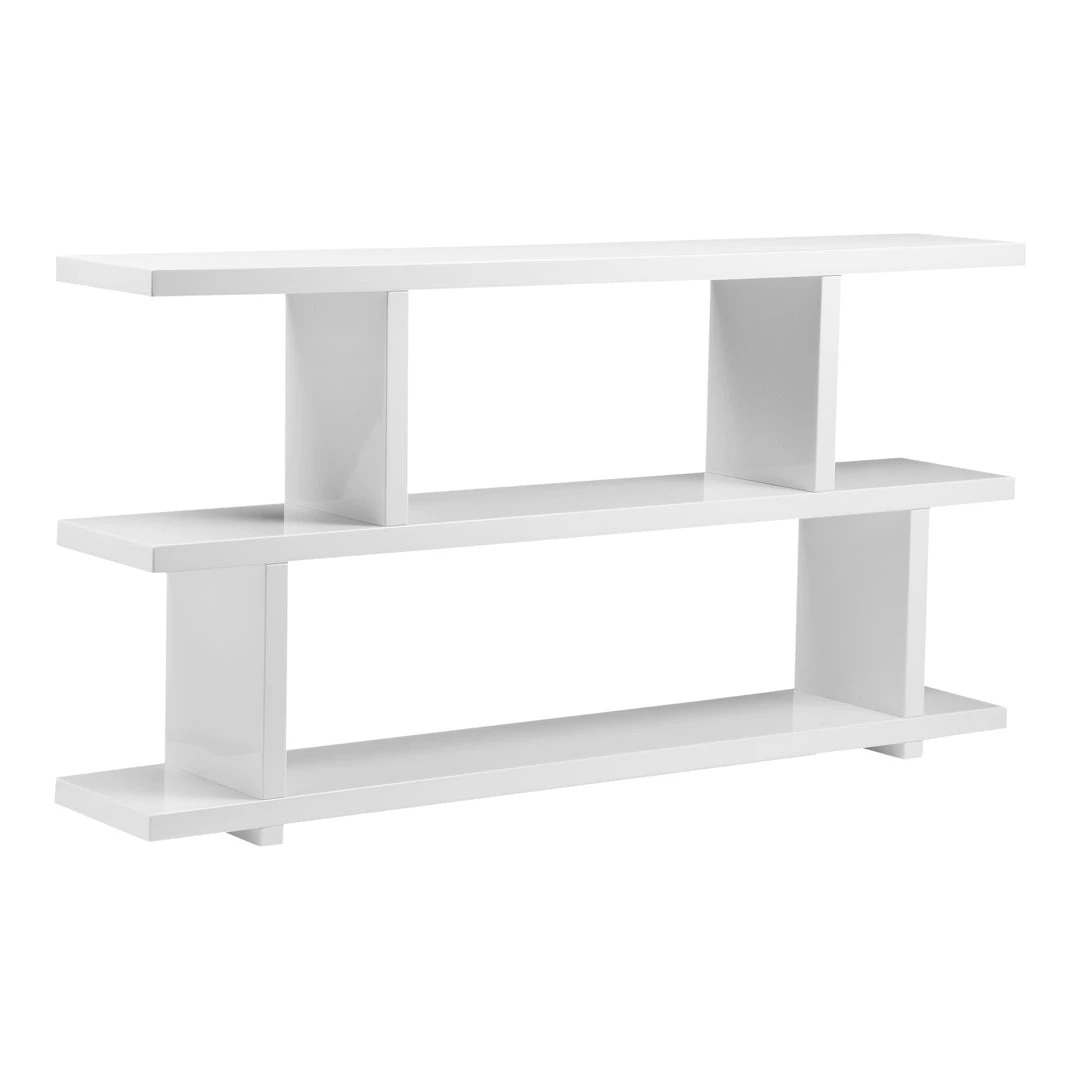 MOES Furniture PARKER GLOSS WHITE LACQUER CONSOLE SHELF 2 MOES Furniture PARKER GLOSS WHITE LACQUER CONSOLE SHELF