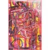 L ART "TRAVELING THROUGH EDEN" CANVAS ART NEON PINK PLEXIBOX