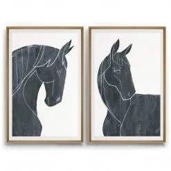 L ART Wall Art "EQUUS FERUS" GLASS FRAMED ART