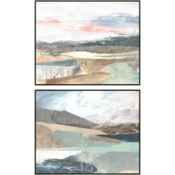 L ART "ESCAPADES" CANVAS ART DIPTYCH