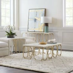 HOOKER Furniture EVERMORE WHITE MARBLE TOP CONSOLE TABLE