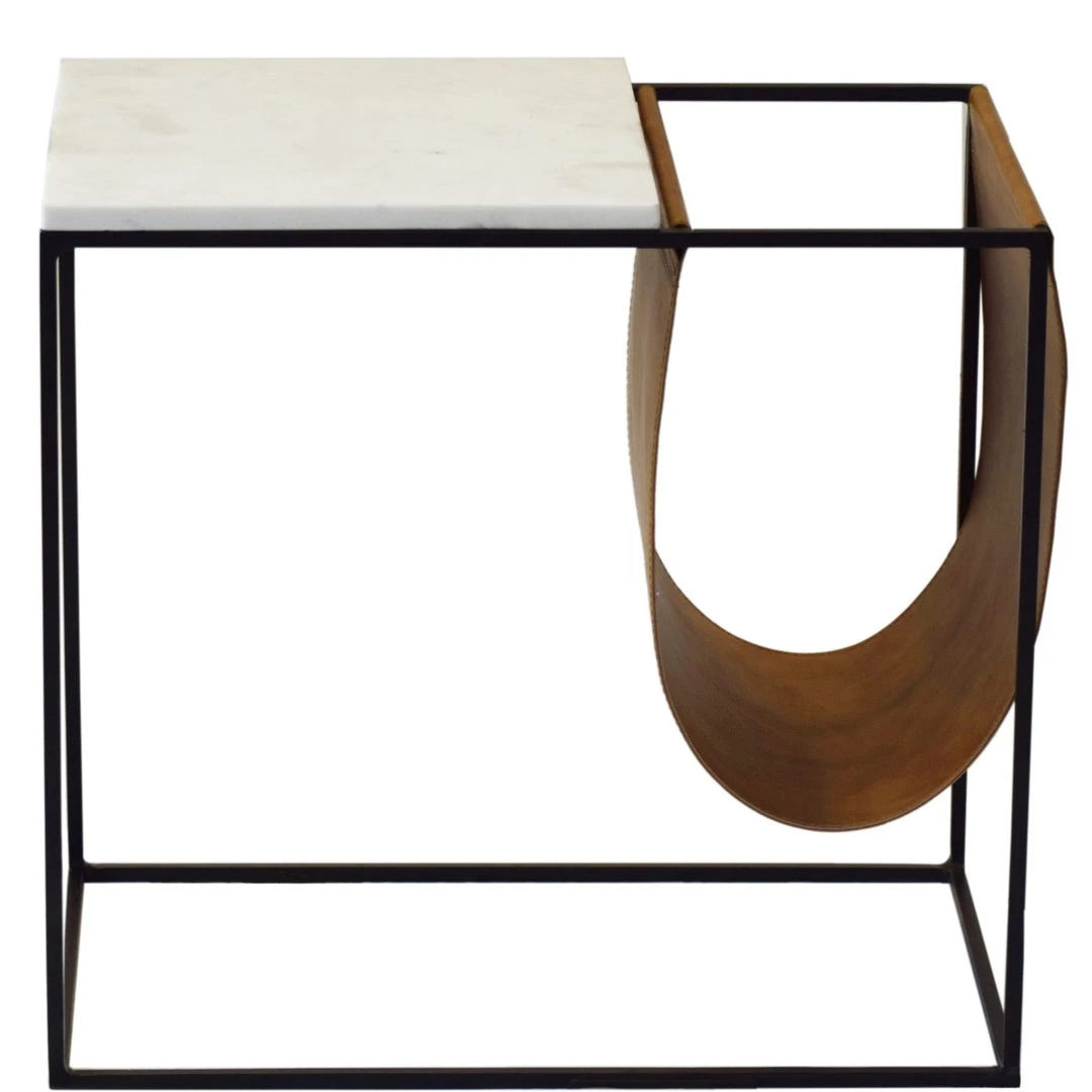 MOES WHITE MARBLE + SADDLE SLING MAG TABLE Furniture 3 MOES WHITE MARBLE + SADDLE SLING MAG TABLE Furniture