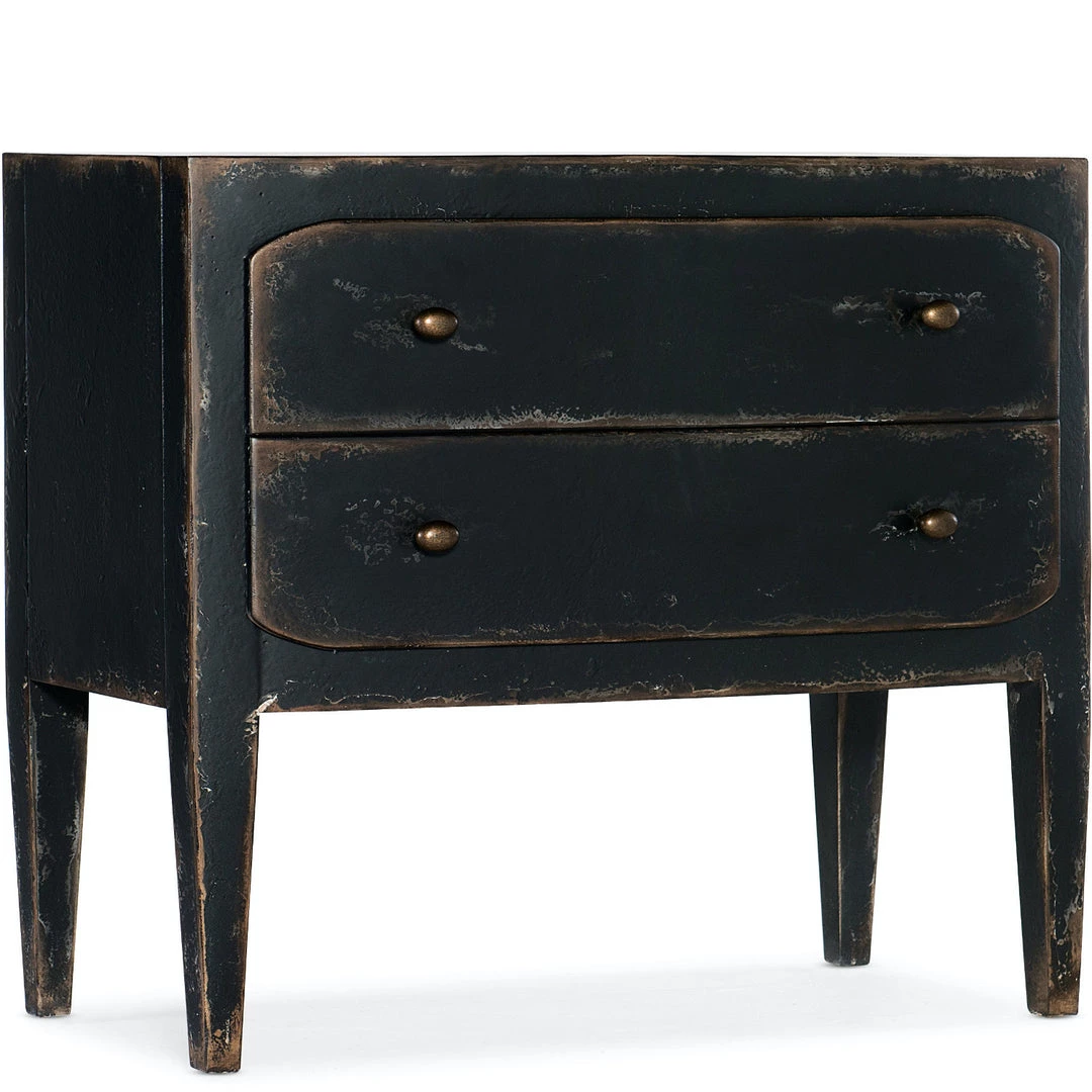 HOOKER FRENCH MARKET NIGHTSTAND: ANTIQUE BLACK 1 HOOKER FRENCH MARKET NIGHTSTAND: ANTIQUE BLACK