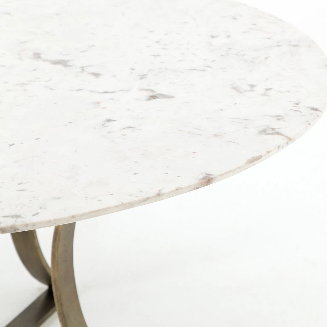 FOUR HANDS GAGE ROUND WHITE MARBLE + BRASS DINING TABLE Furniture 5 FOUR HANDS GAGE ROUND WHITE MARBLE + BRASS DINING TABLE Furniture