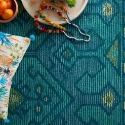 LOLOI GEMOLOGY 02 WOOL RUG: BLUE, TEAL