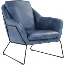 MOES Living Room GREER VINTAGE LEATHER CLUB CHAIR