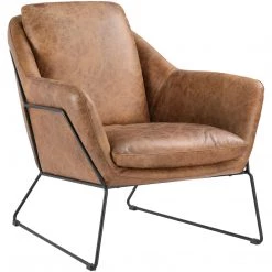 MOES Living Room GREER VINTAGE LEATHER CLUB CHAIR