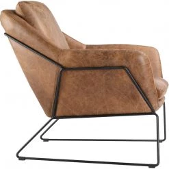 MOES Living Room GREER VINTAGE LEATHER CLUB CHAIR