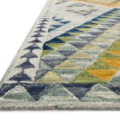 LOLOI HALLU 07 HOOKED WOOL RUG: BLUE, GREEN MULTI
