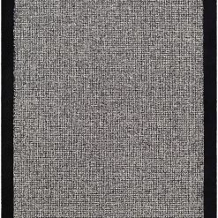 SURYA HAND TUFTED WOOL BORDER RUG: BLACK