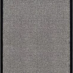 SURYA HAND TUFTED WOOL BORDER RUG: BLACK