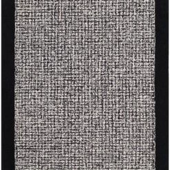 SURYA HAND TUFTED WOOL BORDER RUG: BLACK