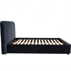 MOES HAVANA NAVY VELVET UPHOLSTERED PLATFORM BED Furniture