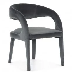 FOUR HANDS Furniture HAWKINS CHARCOAL VELVET DINING CHAIR