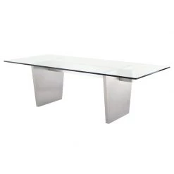 NUEVO Kitchen + Dining AIDEN GLASS TOP DINING TABLE