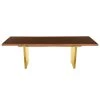 NUEVO Kitchen + Dining AIDEN SEARED OAK + GOLD LIVE EDGE DINING TABLE