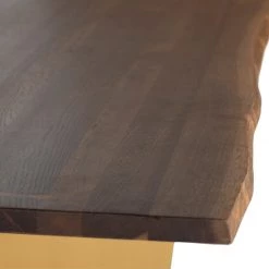 NUEVO Kitchen + Dining AIDEN SEARED OAK + GOLD LIVE EDGE DINING TABLE