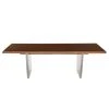 NUEVO AIDEN SEARED OAK + STEEL LIVE EDGE DINING TABLE Kitchen + Dining