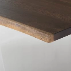 NUEVO AIDEN SEARED OAK + STEEL LIVE EDGE DINING TABLE Kitchen + Dining