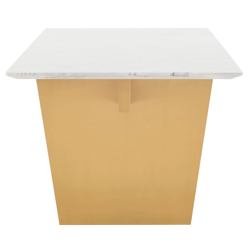 NUEVO AIDEN WHITE MARBLE + STEEL DINING TABLE | 6.5' 7 NUEVO AIDEN WHITE MARBLE + STEEL DINING TABLE | 6.5'