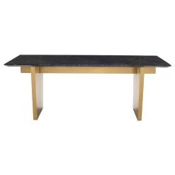 NUEVO Kitchen + Dining AIDEN BLACK MARBLE + STEEL DINING TABLE | 6.5'