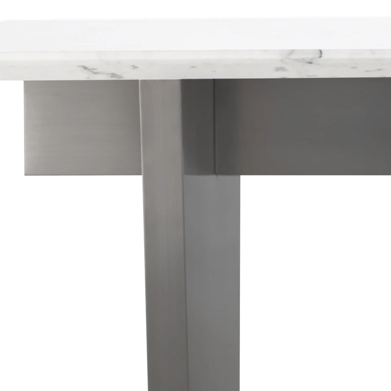 NUEVO AIDEN WHITE MARBLE + STEEL DINING TABLE | 6.5' 11 NUEVO AIDEN WHITE MARBLE + STEEL DINING TABLE | 6.5'