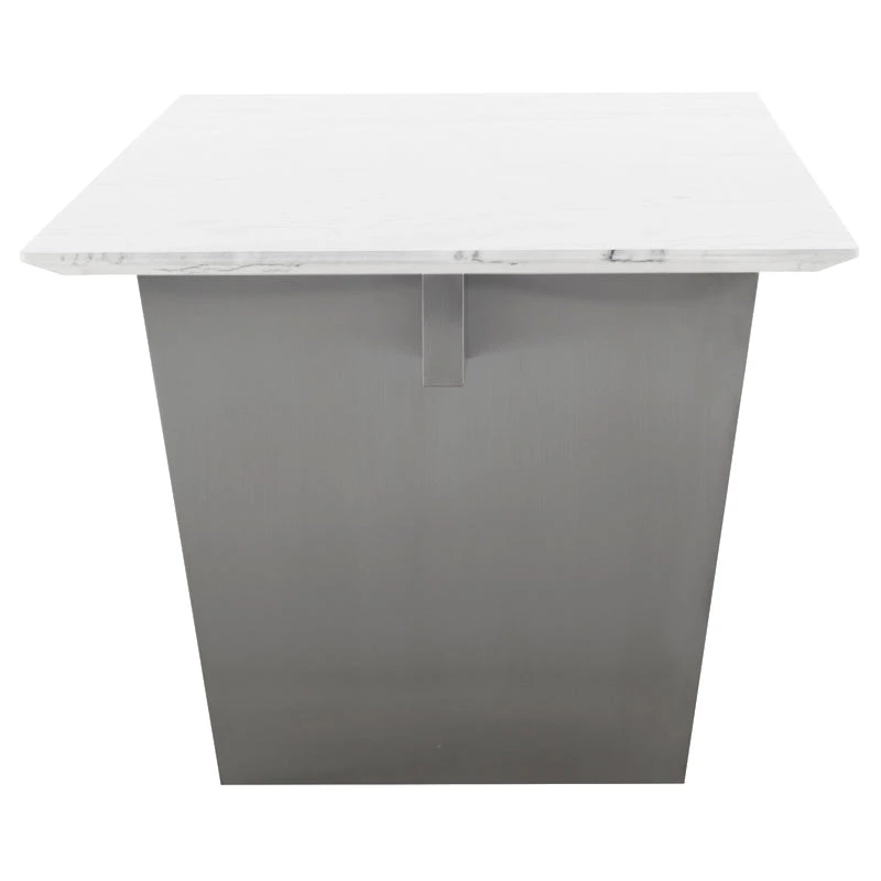 NUEVO AIDEN WHITE MARBLE + STEEL DINING TABLE | 6.5' 12 NUEVO AIDEN WHITE MARBLE + STEEL DINING TABLE | 6.5'