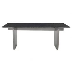 NUEVO Kitchen + Dining AIDEN BLACK MARBLE + STEEL DINING TABLE | 6.5'