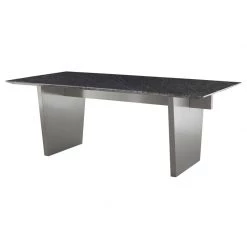 NUEVO Kitchen + Dining AIDEN BLACK MARBLE + STEEL DINING TABLE | 6.5'