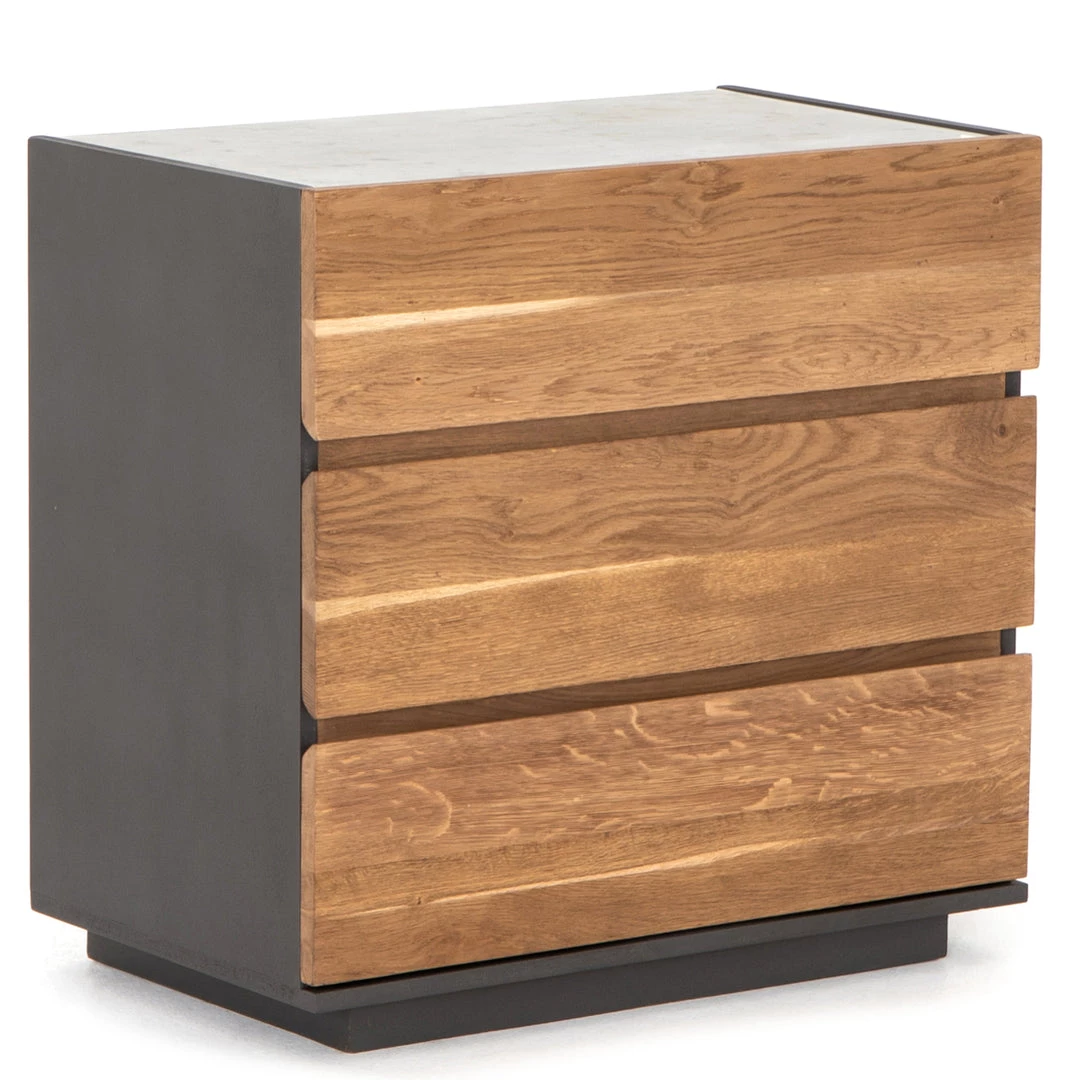 FOUR HANDS Furniture HOLLAND SMOKED OAK + MARBLE TOP NIGHT CHEST 3 FOUR HANDS Furniture HOLLAND SMOKED OAK + MARBLE TOP NIGHT CHEST