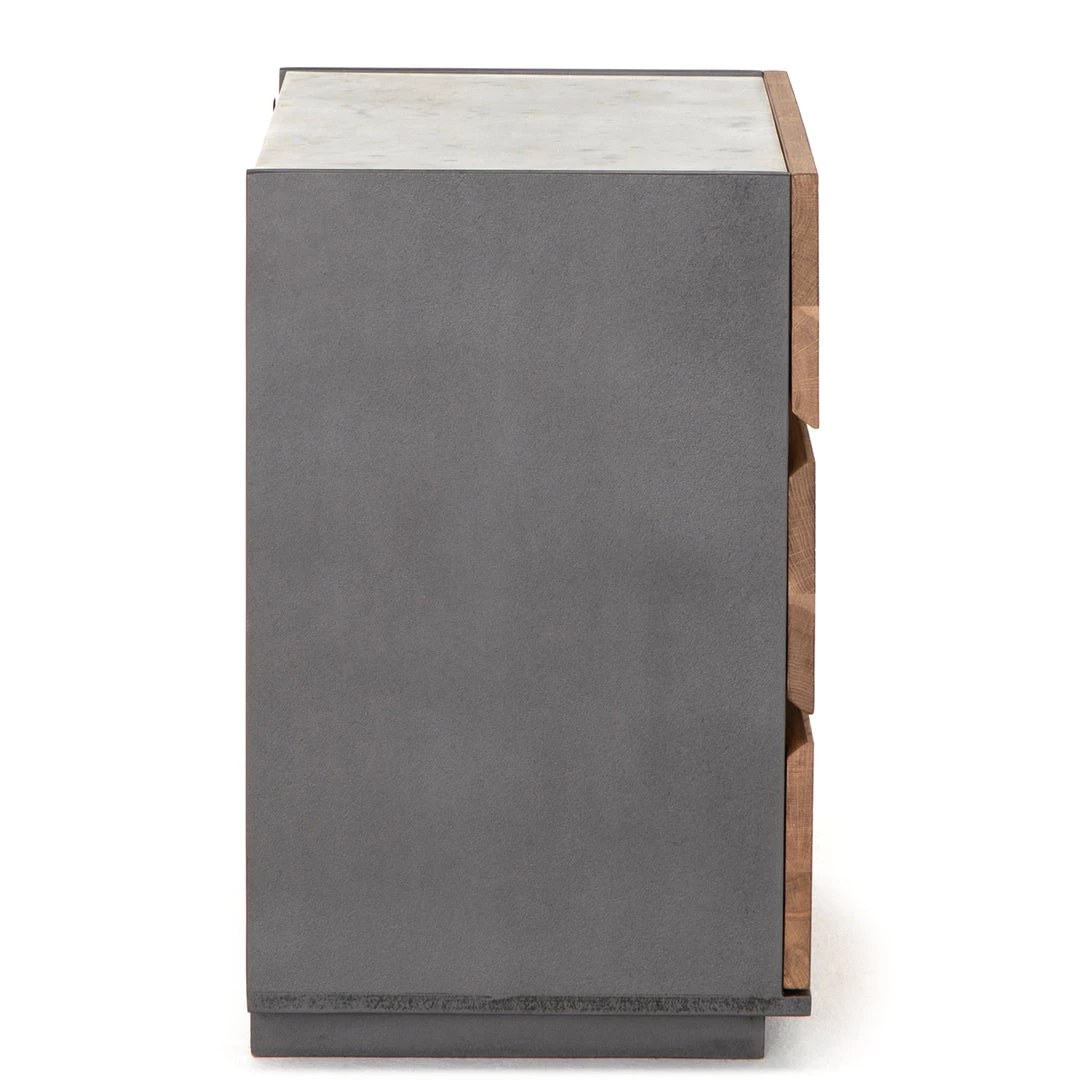 FOUR HANDS Furniture HOLLAND SMOKED OAK + MARBLE TOP NIGHT CHEST 4 FOUR HANDS Furniture HOLLAND SMOKED OAK + MARBLE TOP NIGHT CHEST