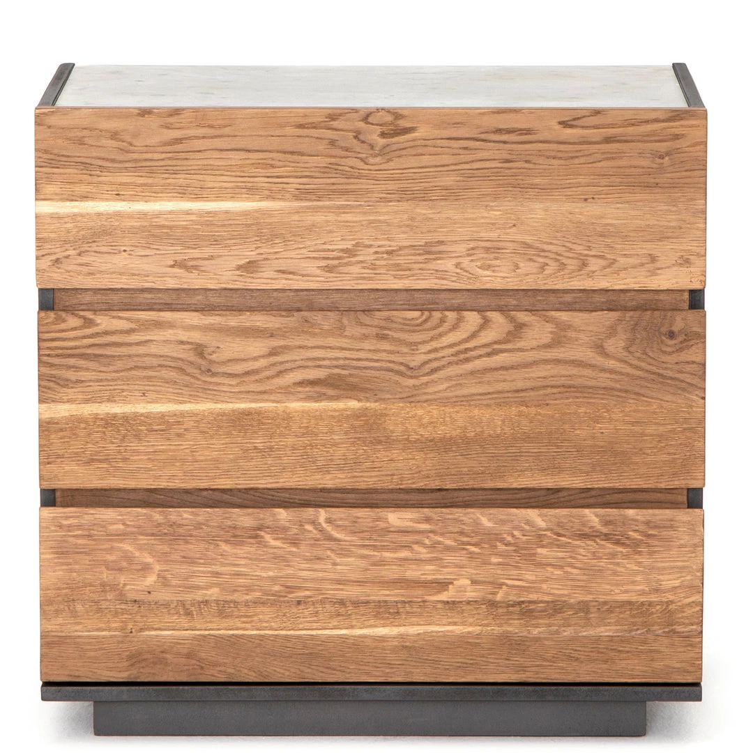 FOUR HANDS Furniture HOLLAND SMOKED OAK + MARBLE TOP NIGHT CHEST 1 FOUR HANDS Furniture HOLLAND SMOKED OAK + MARBLE TOP NIGHT CHEST