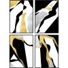 L ART Wall Art "HUMAN CONTOUR" CANVAS ART SERIES GILD GOLD & SILVER