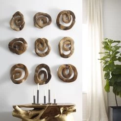 PHILLIPS COLLECTION SWIRL WALL TILE TEAK WOOD