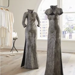 PHILLIPS COLLECTION VINTAGE SILVER DRESS FLOOR SCULPTURES