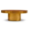 URBIA LARA BRASS & OAK BURL COFFEE TABLE