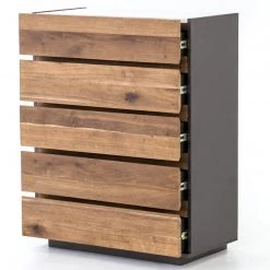 FOUR HANDS HOLLAND TALL OAK DRESSER DARK SMOKE Furniture