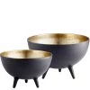 CYAN INCA BLACK + GOLD ALUMINUM BOWLS