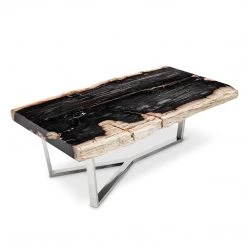 URBIA MASSO PETRIFIED WOOD SLAB COFFEE TABLE: DARK