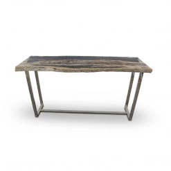 URBIA Furniture RAW EDGE PETRIFIED WOOD CONSOLE TABLE: DARK
