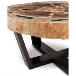 URBIA VALERIE PETRIFIED WOOD SLICE COFFEE TABLE: LIGHT Furniture