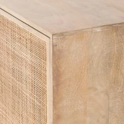 FOUR HANDS CARMEL NATURAL MANGO WOOD + CANE SIDEBOARD